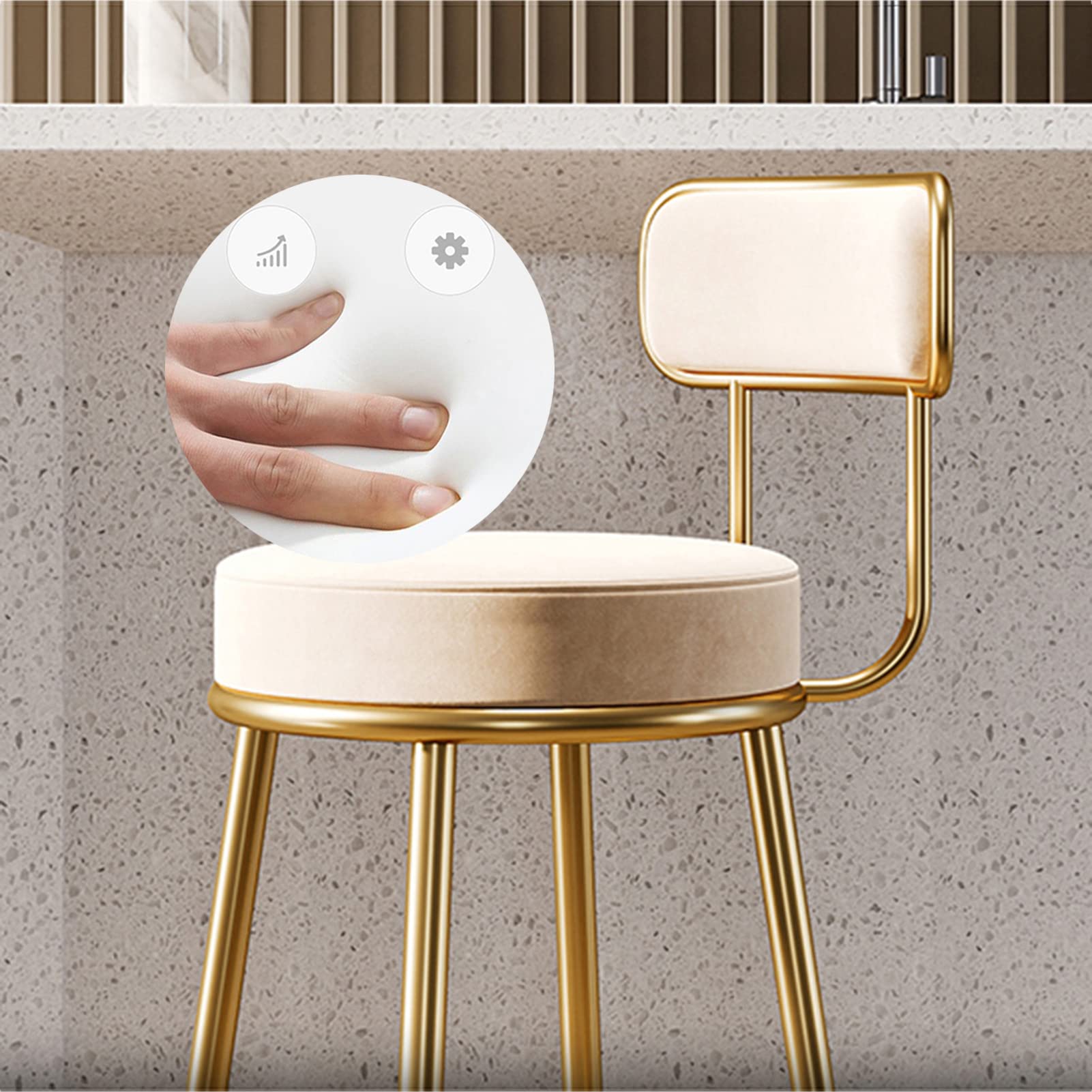 Amazon｜メタルバーチェアハイスツール2個、モダンな家具キッチン